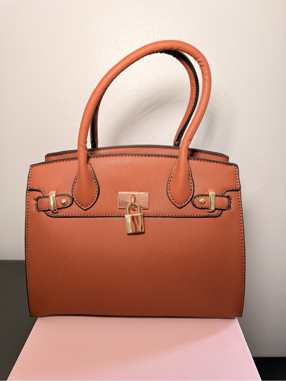 Brown Satchel Bag Set | Matching Wallet + Crossbody Strap | Gold Hardware | NWOT